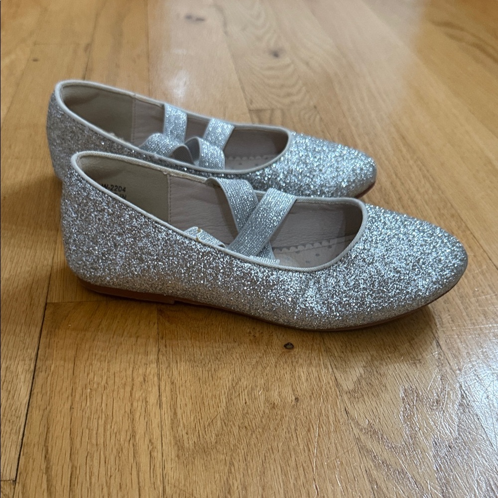 Silver Glitter Ballet Flats